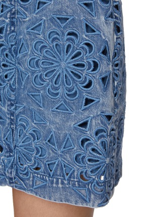  - ALICE + OLIVIA - Maryann Floral Cutout Denim Mini Dress