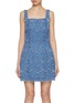 首图 - 点击放大 - ALICE + OLIVIA - Maryann Floral Cutout Denim Mini Dress