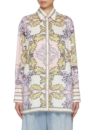 首图 - 点击放大 - ALICE + OLIVIA - Lane Oversized Button Down Long Sleeve Shirt