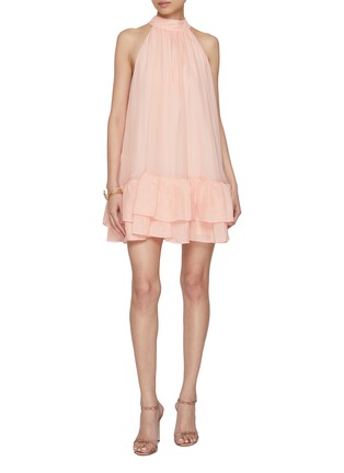 模特儿示范图 - 点击放大 - ALICE + OLIVIA - Erna Sleeveless Halterneck Mini Dress