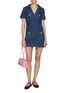 模特儿示范图 - 点击放大 - SELF-PORTRAIT - Bow Embellished Dark Wash Mini Dress