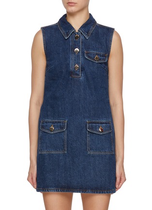 首图 - 点击放大 - SELF-PORTRAIT - Sleeveless Dark Wash Mini Dress