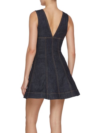 背面 - 点击放大 - SELF-PORTRAIT - Dark Wash Denim V-neck Dress