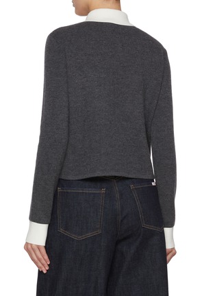 背面 - 点击放大 - SELF-PORTRAIT - Contrast Collar Wool Blend Knit Cardigan