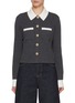 首图 - 点击放大 - SELF-PORTRAIT - Contrast Collar Wool Blend Knit Cardigan