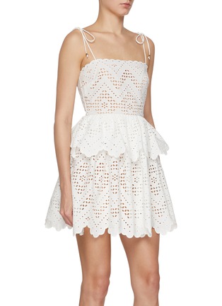 细节 - 点击放大 - SELF-PORTRAIT - Broderie Anglaise Cotton Mini Dress