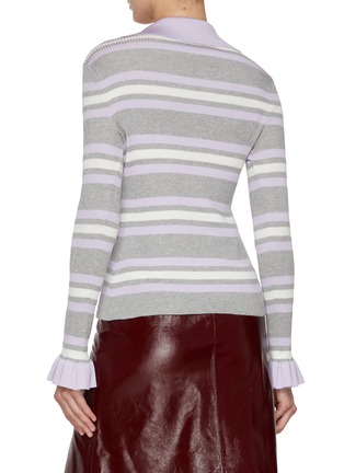 背面 - 点击放大 - SELF-PORTRAIT - Stripe Knit Top