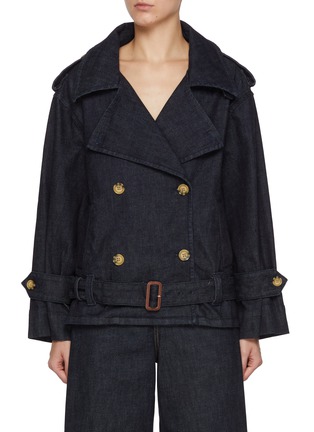 首图 - 点击放大 - SELF-PORTRAIT - Dark Wash Denim Trench Jacket
