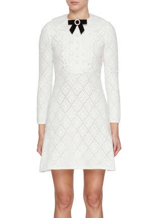 首图 - 点击放大 - SELF-PORTRAIT - Bib Knit Mini Dress
