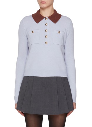 首图 - 点击放大 - SELF-PORTRAIT - Contrast Collar Knit Top