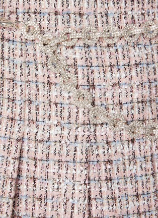  - SELF-PORTRAIT - Crystal Belt Pleated Bouclé Mini Skirt