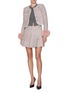 模特儿示范图 - 点击放大 - SELF-PORTRAIT - Crystal Belt Pleated Bouclé Mini Skirt