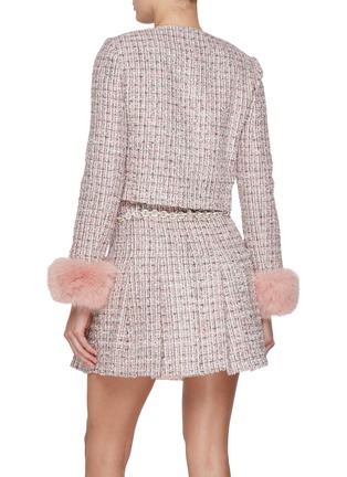 背面 - 点击放大 - SELF-PORTRAIT - Faux Fur Cuff Embellished Bouclé Jacket