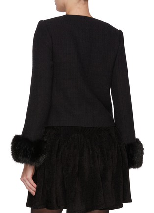 背面 - 点击放大 - SELF-PORTRAIT - Faux Fur Cuff Embellished Bouclé Jacket
