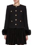 首图 - 点击放大 - SELF-PORTRAIT - Faux Fur Cuff Embellished Bouclé Jacket