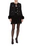 模特儿示范图 - 点击放大 - SELF-PORTRAIT - Faux Fur Cuff Embellished Bouclé Jacket