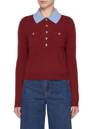 首图 - 点击放大 - SELF-PORTRAIT - Contrast Collor Knit Top