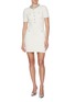 模特儿示范图 - 点击放大 - SELF-PORTRAIT - Crystal Embellished Textured Knit Mini Dress