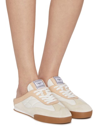 模特儿示范图 - 点击放大 - CHLOÉ - Kick Sabot Leather Suede Women's Sneakers