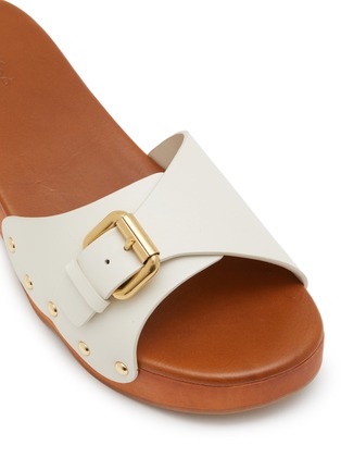 细节 - 点击放大 - CHLOÉ - Jeannette Leather Wooden Clogs