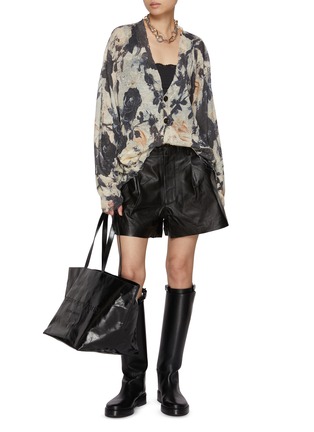 模特儿示范图 - 点击放大 - R13 - Floral Print Boyfriend Linen Cardigan