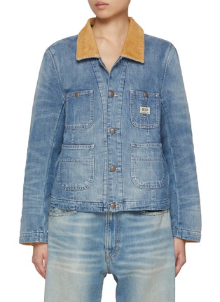 首图 - 点击放大 - R13 - Cropped Chore Medium Wash Jacket