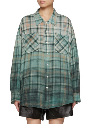 首图 - 点击放大 - R13 - Gradient Checkered Cotton Work Shirt