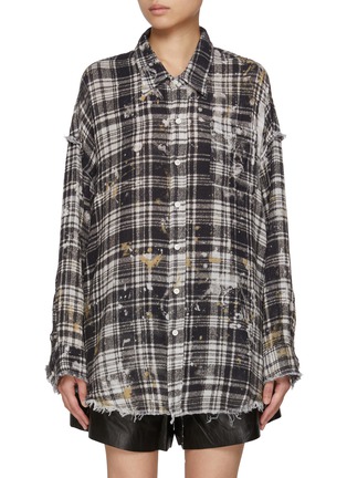 首图 - 点击放大 - R13 - Shredded Seam Drop Shoulder Cotton Shirt