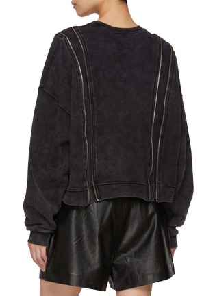 背面 - 点击放大 - R13 - Zippered Crewneck Cotton Sweatshirt