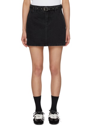 首图 - 点击放大 - MO&CO. - Belted Dark Wash Denim Skirt