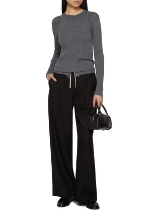 模特儿示范图 - 点击放大 - MO&CO. - Wide Leg Layered Waist Pants