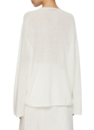 背面 - 点击放大 - MO&CO. - Loose V-Neck Cotton Knit Sweater