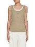 首图 - 点击放大 - MO&CO. - Scoop Neck Layerd Look Cotton Tank Top