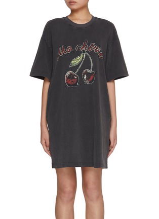 首图 - 点击放大 - MO&CO. - Cherry Oversized Cotton T-shirt Dress