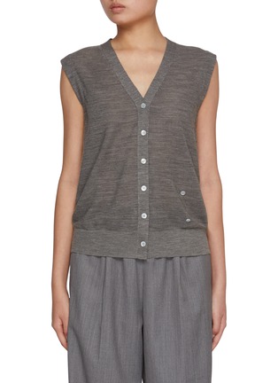 首图 - 点击放大 - MO&CO. - V-neck Knitted Wool Cardigan