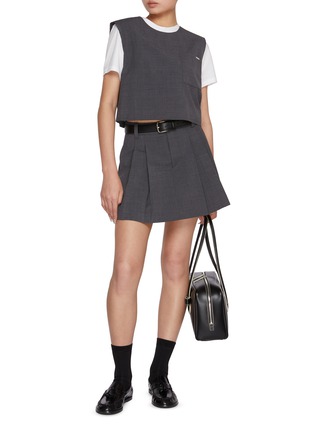 模特儿示范图 - 点击放大 - MO&CO. - Pleated Wool Blend Mini Skirt