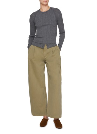 模特儿示范图 - 点击放大 - MO&CO. - Pleated Wide Leg Cotton Pants