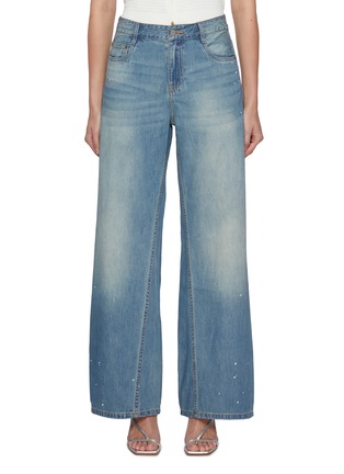 首图 - 点击放大 - MO&CO. - Paint Splatter Detail Medium Wash Jeans