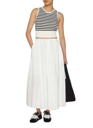 模特儿示范图 - 点击放大 - MO&CO. - Drawstring A-Line Skirt