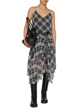 模特儿示范图 - 点击放大 - MO&CO. - Checkered Asymmetrical Dress