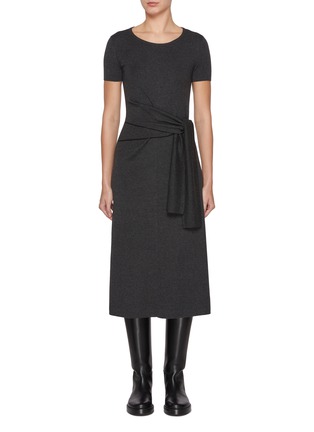 首图 - 点击放大 - MO&CO. - Crewneck Waist Tie Shift Dress