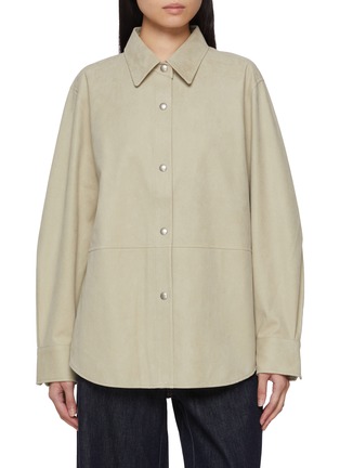 首图 - 点击放大 - MO&CO. - Oversized Faux Leather Shirt Jacket