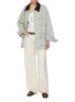 模特儿示范图 - 点击放大 - NOIR - Mid Length Light Wash Denim Jacket