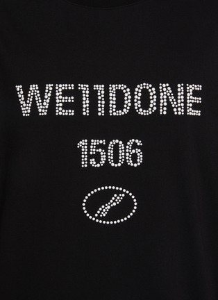  - WE11DONE - 仿珍珠 LOGO 纯棉 T 恤