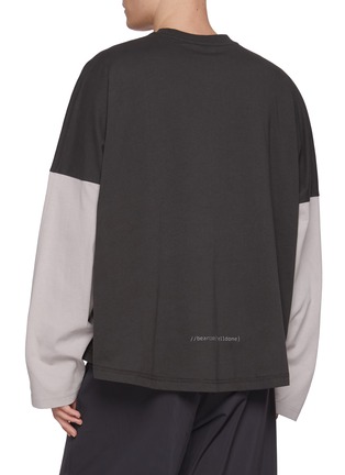 背面 - 点击放大 - WE11DONE - Two Tone Long Sleeve Cotton Jersey T-Shirt