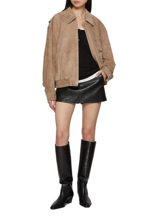 模特儿示范图 - 点击放大 - NOIR - Suede Leather Jacket