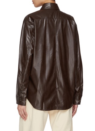 背面 - 点击放大 - EDITION - Point Collar Faux Leather Jacket