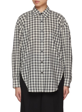 首图 - 点击放大 - EDITION - Chequered Curved Hem Shirt