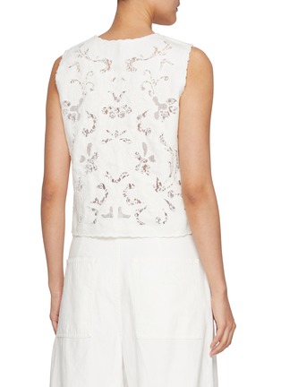 背面 - 点击放大 - EDITION - Tie Front Embroidered Lace Cotton Linen Vest