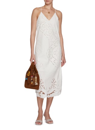 模特儿示范图 - 点击放大 - EDITION - Sleeveless Embroidered Linen Cotton Dress